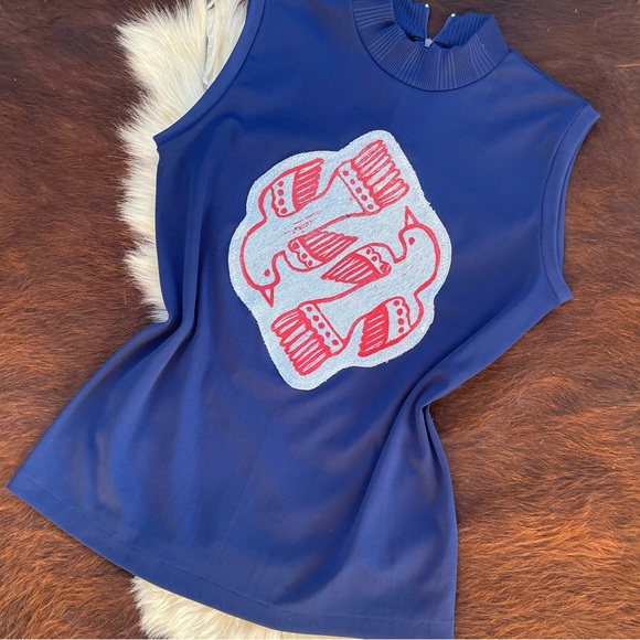 Vintage 70s handmade Upcycled patchwork top - Picture 3 of 6